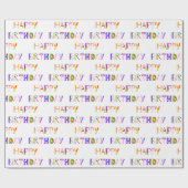 Happy Birthday Colorful Typography Cadeaupapier (Vlak)
