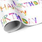 Happy Birthday Colorful Typography Cadeaupapier (Rol Hoek)