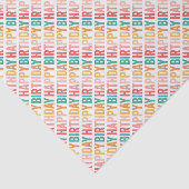 Happy Birthday Colorful Typography Tissuepapier (Detail)