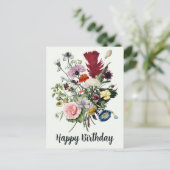 Happy Birthday Colorful  Wildbloemen Briefkaart (Staand voorkant)