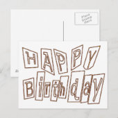 Happy Birthday Coloring Bord Briefkaart (Voorkant / Achterkant)