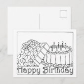 Happy Birthday Coloring Briefkaart (Voorkant / Achterkant)