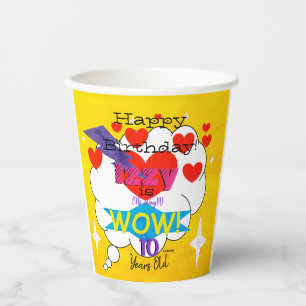 Happy Birthday Comic Book Paper Cups HAMbWG Papieren Bekers