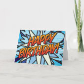 HAPPY BIRTHDAY Comic Book Pop Art Kaart (Voorkant)
