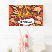 HAPPY BIRTHDAY Comic Book Pop Art Spandoek (Insitu)