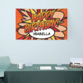 HAPPY BIRTHDAY Comic Book Pop Art Spandoek (Beurs)