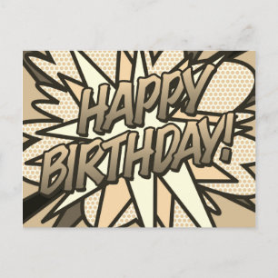 HAPPY BIRTHDAY Comic Book Pop Art Vintage Briefkaart