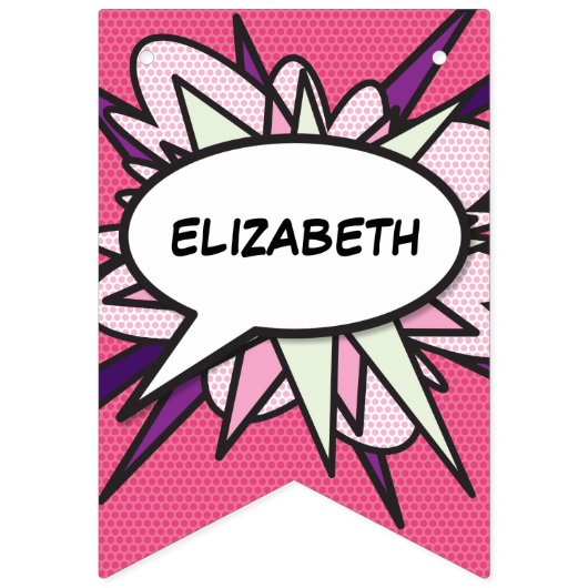 HAPPY BIRTHDAY Comic Book Pop Art Vlaggetjes (Eerste vlag)