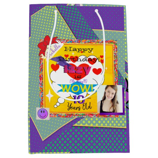 Happy Birthday Comic View Gift Bag HAMbWG Medium Cadeauzakje (Voorkant)