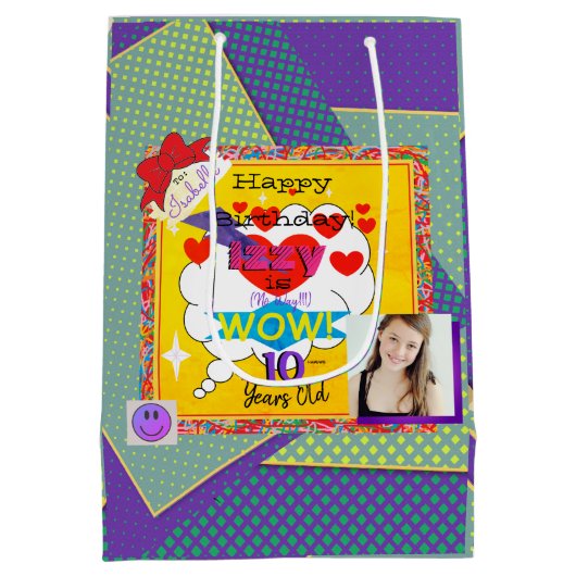 Happy Birthday Comic View Gift Bag HAMbWG Medium Cadeauzakje (Achterkant)