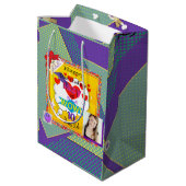 Happy Birthday Comic View Gift Bag HAMbWG Medium Cadeauzakje (Achterkant Gekanteld)