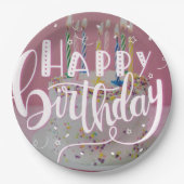 Happy Birthday-concept Papieren Bordje (Voorkant)