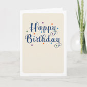 Happy Birthday Confetti Blank Kaart (Voorkant)