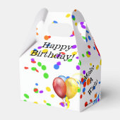 Happy Birthday Confetti en ballonnen voor de doos Bedankdoosjes (Achterkant)