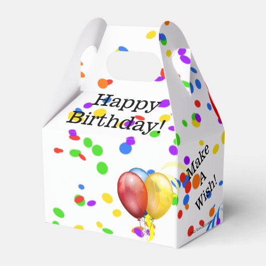 Happy Birthday Confetti en ballonnen voor de doos Bedankdoosjes (Achterkant)