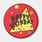 Happy Birthday Confetti Fun | Rood Magneet (Voorkant)