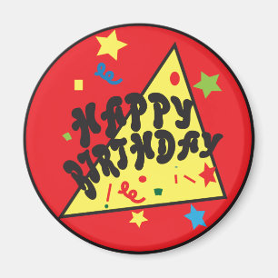 Happy Birthday Confetti Fun Rood Magneet