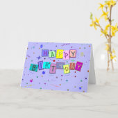 Happy Birthday Confetti Kaart (Gele Bloem)