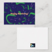 Happy Birthday Confetti Notitiekaartje (Voorkant / Achterkant)