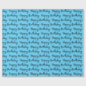 Happy Birthday Confetti op Aqua Cadeaupapier (Vlak)
