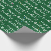 Happy Birthday Confetti op Groen Cadeaupapier (Hoek)
