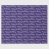 Happy Birthday Confetti op Paarse Cadeaupapier (Vlak)