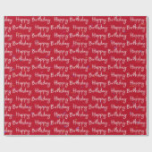Happy Birthday Confetti op Red Cadeaupapier (Vlak)