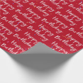 Happy Birthday Confetti op Red Cadeaupapier (Hoek)