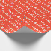 Happy Birthday Confetti op Sinaasappel Cadeaupapier (Hoek)