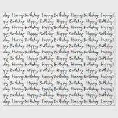 Happy Birthday Confetti op Wit Cadeaupapier (Vlak)