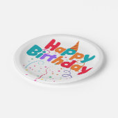 Happy Birthday Confetti Papieren Bordje (Gekanteld)