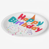 Happy Birthday Confetti Papieren Bordje (Gekanteld)