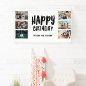 Happy Birthday Confetti Photo Collage Party Banner (Insitu)