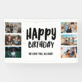 Happy Birthday Confetti Photo Collage Party Banner (Horizontaal)