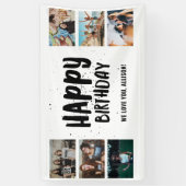 Happy Birthday Confetti Photo Collage Party Banner (Verticaal)