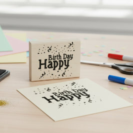 Happy Birthday Confetti Rubber Stamp Rubberstempel