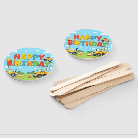 Happy birthday construction builder theme handwaaier (Niet-gemonteerd)
