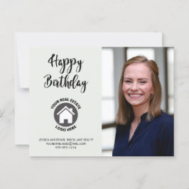 Happy Birthday Contact Info Real Estate Foto Briefkaart