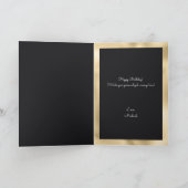 Happy Birthday Cool Black Balloon Gold Typografie Kaart (Binnen)