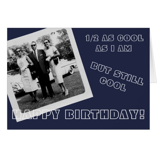 Happy Birthday  Cool Black Man met 2 dames (Voorkant Horizontaal)