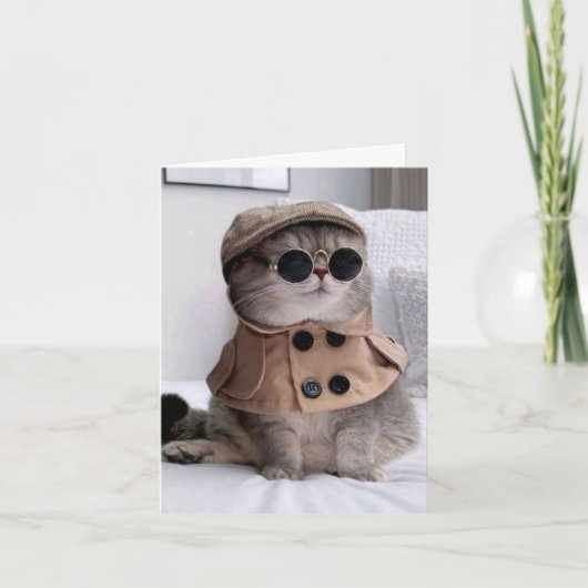 Happy Birthday Cool Cat Card voor iedereen Kaart (Voorkant)