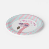 Happy Birthday Cool Flamingo Papieren Bordje (Gekanteld)
