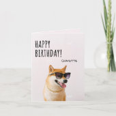 Happy Birthday Cool Shiba Inu Kaart (Voorkant)