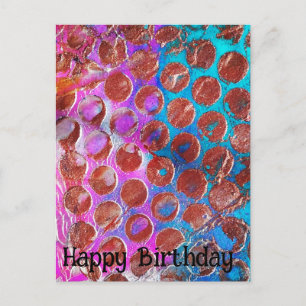 Happy Birthday Copper Abstract Polka Dots Briefkaart