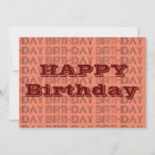 Happy BIrthday Coral en Brown geometric Pattern Kaart (Voorkant)