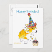 Happy Birthday Corgi Briefkaart (Voorkant / Achterkant)