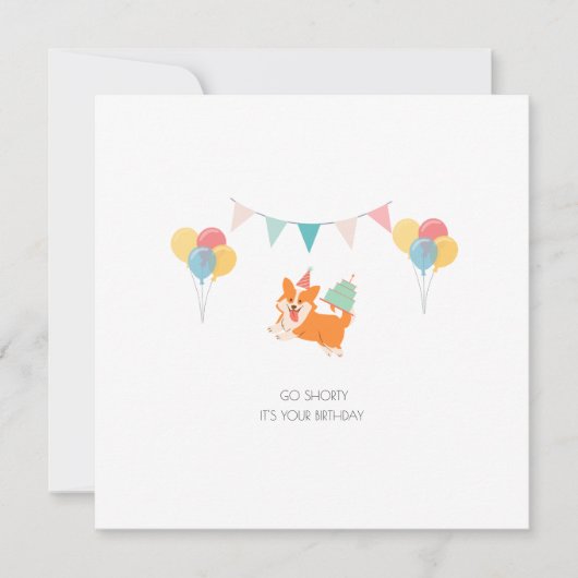 HAPPY BIRTHDAY CORGI CARD FEESTDAGENKAART (Voorkant)