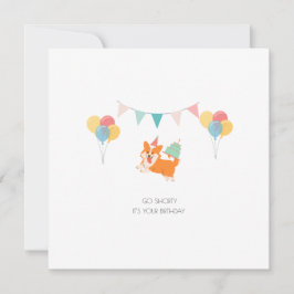 HAPPY BIRTHDAY CORGI CARD FEESTDAGENKAART