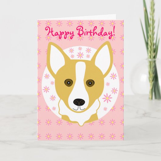 Happy Birthday Corgi Card Kaart (Voorkant)