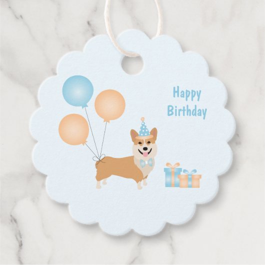Happy Birthday Corgi Dog Bedankjes Labels (Voorkant)